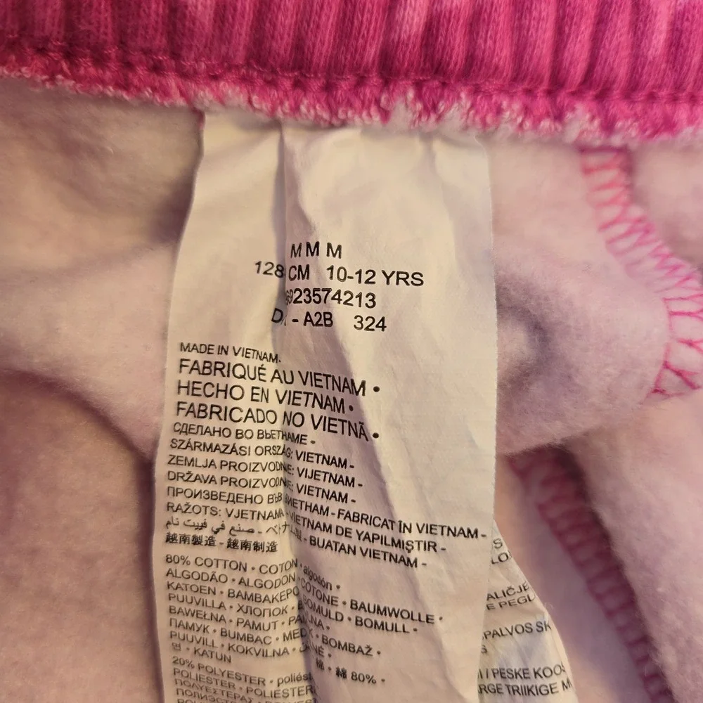 Jordan Girls Brooklyn Pink Floral Fleece Joggers Size M 10-12 Sweatpants Pockets